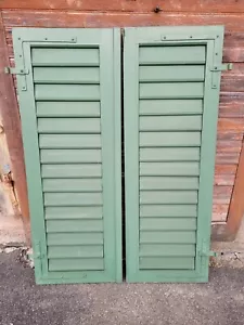 1 Paar Fensterladen - Holz - gebraucht - Höhe 150,5 cm - Breite 51,5 cm - Bild 1 von 16