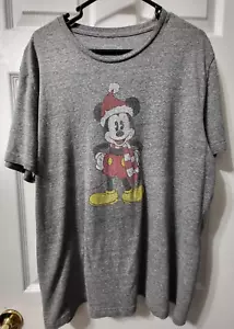 Walt Disney World Herren grau XL kurzärmelig Disney Mickey Maus Weihnachtsmütze T-Shirt - Bild 1 von 10