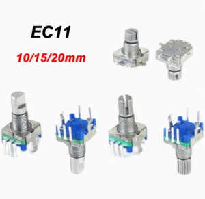 Rotary Shaft Encoder EC11 5Pin Digital Potentiometer With Push Switch 10/15/20mm - Picture 1 of 17