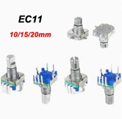 Rotary Shaft Encoder EC11 5Pin Digital Potentiometer With Push Switch 10/15/20mm - Image 1 of 4