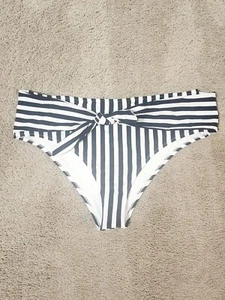 Women's Cupshe Striped High Waisted Cheeky Bikini Bottoms Size 2X NWT Front Tie - Picture 1 of 7
