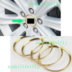 4x For Cadillac ATS 2013-19 Car Aluminium Golden Tire Hub Decorative Round Frame - Picture 1 of 1