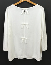 NEW Talbots Bonnie Bows White Cotton Blend Pullover Sweater Plus Size 3X