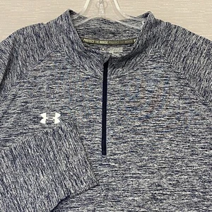 Under Armour 1/4 Zip Pullover Shirt Mens 4XL Blue Loose Heatgear Mock Neck - Picture 1 of 10