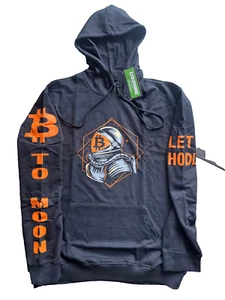 Courage Clothing USA Unisex BITCOIN MOONMAN ASTRONAUT Schwarz Hoodie GR: S,M,L,XL - Bild 1 von 5