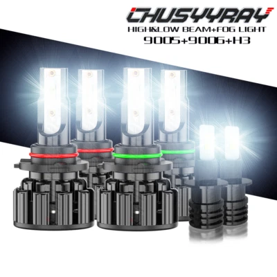 For Dodge Intrepid 1998-2004 6x Combo LED Hi/Lo Beam Headlight Fog Light Bulbs - Image 1 of 4