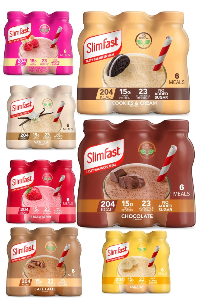 SlimFast Ready To Drink Shake Meal Replacement Shakes for Weight Loss 6 x 325 ml - Image 1 of 2