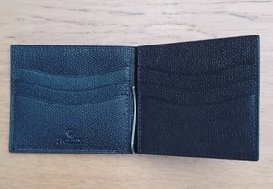 ROLEX Dark Brown Grainy Leather Bi-fold Cardholder Money Clip Wallet BRAND NEW - Picture 1 of 9