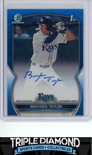 2023 Bowman Draft Chrome 1st Braden Taylor Auto Blue Wave Refractor #/150 U579