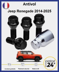 Ecrous antivol de roues noir Jeep Renegade 2014-2025 - Picture 1 of 3