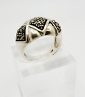 Vintage Sterling Silver 925 Marcasite Ring 6.18 g  Size 6