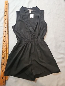Forever 21 Romper Womens XS Black One Piece Tank Shorts Sleeveless LIGHTWEIGHT  - Picture 1 of 13