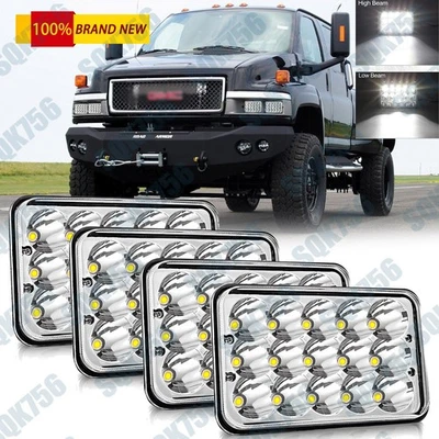Faros LED de haz alto/bajo 4 piezas para furgoneta GMC C1500 Suburban G2500 G3500 Foto 1 de 4