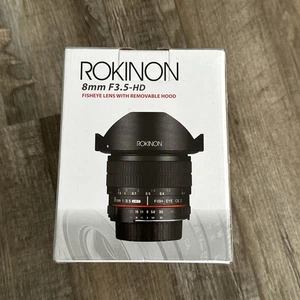 Rokinon 8mm F/3.5 HD Fisheye Lens with Removable Hood & AE Chip for Nikon - Picture 1 of 8