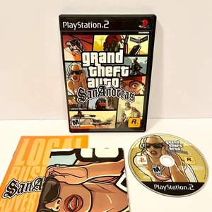 CIB Grand Theft Auto: San Andreas (Sony PlayStation 2 PS2, 2004) w/ Map -TESTED - Picture 1 of 12