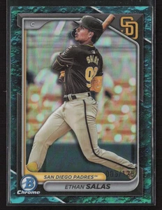 Ethan Salas 2024 Bowman Draft #BDC-140 Chrome Aqua Lunar Crater Refractor /125 - Picture 1 of 2