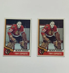 1974-75 Topps - #170 Tony Esposito - Lote de 2 tarjetas - Imagen 1 de 2