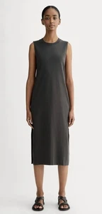 Everlane Women's Med Black Sleeveless Weekend Tank Dress Midi Length Org Cotton - Picture 1 of 7