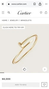 Cartier Juste Un Clou Bracelet 18k Yellow Gold Size 18 - Picture 1 of 6