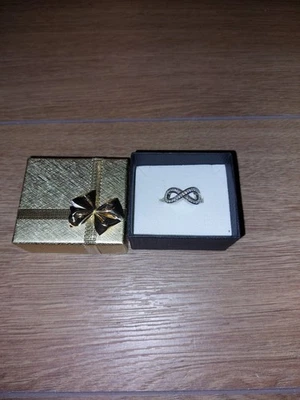 Anello Infinito Brillante inArgento 925 Rodiato Oro Bianco Italiagioielli - Immagine 1 di 4