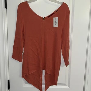 Neu mit Etikett Red By Bke orangefarbenes Damen-Blusentop Shirt Größe XS - Bild 1 von 4