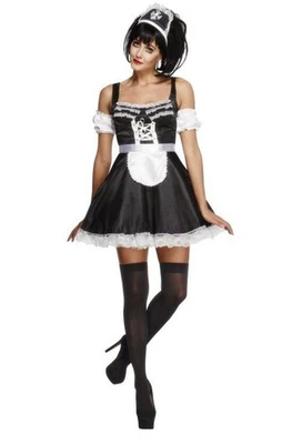 Women's Black and White Flirty French Maid Costume Size Medium - Image 1 of 4