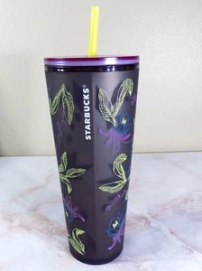 Starbucks 24 Oz 2024 Floral Tumbler With Lid & Straw Purple/Green - Picture 1 of 5