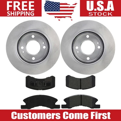 Front Brake Rotors + Brake Pads Set for 2014 2015 - 2017 2018 Mitsubishi Mirage - Image 1 of 4
