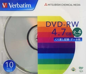 Verbatim Blank DVD-RW DVD Discs 4.7GB 4x Silver label F/S w/Tracking# Japan New - Picture 1 of 5