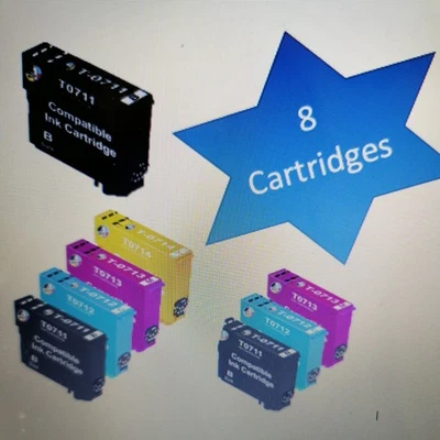 Multipack 8 cartucce di inchiostro non OEM 0715 per serie Epson Stylus - Immagine 1 di 4