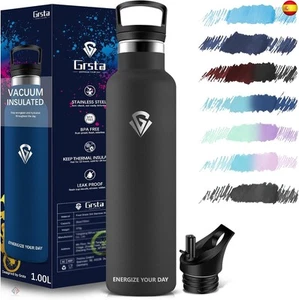Grsta Botella Agua Acero Inoxidable, Botella Termica 1000ml, sin BPA, Botella - Imagen 1 de 7