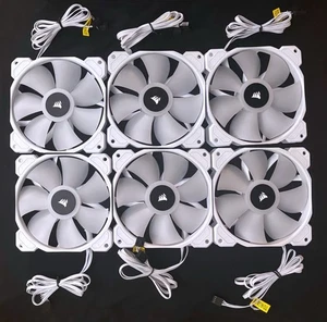 CORSAIR iCUE SP120 RGB ELITE Performance 120mm Pc Fans - White 6x - Afbeelding 1 van 3