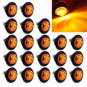 20x 3/4" Amber LED Side Marker Lights Truck Trailer Sealed Bullet Waterproof CUS - Picture 1 of 12