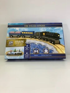 The Polar Express 18 Pc Wood Train Set Officially Licensed - DAMAGED PACKAGING - Picture 1 of 5