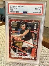 CM PUNK 2004 pacific tna red rookie #34 PSA 8