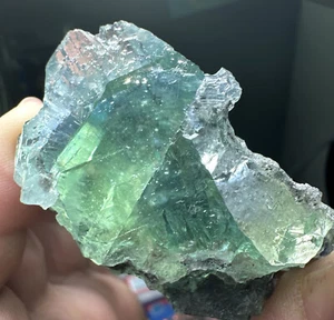 91.6 G Natural Green/ Blue Fluorite Cluster Crystal Mineral Cube /Yaogangxian - Picture 1 of 4