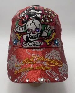 ED HARDY SOMBRERO GORRA VINTAGE Tatuaje Ropa Bordado Camionero Adulto Brillo - Imagen 1 de 13