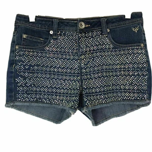 Justice Girls 16 Regular Shorts Denim Jean Bling Embellished Rhinestones Summer - Picture 1 of 10