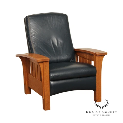 Stickley Mission Collection Oak And Leather Recliner Cover