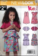 Girl's Size 3-8 DRESSES & BOLERO NEW LOOK  Sewing Pattern A6238 Uncut