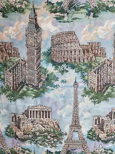 World Monuments Tapestry Decorating Fabric 57" By-The-Yard Quantity Discounts - Picture 1 of 6