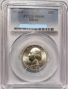 1976-S Washington Quarter SILVER 25c bicentennial 1776 1976 S GEM UNC PCGS MS68 - Picture 1 of 5