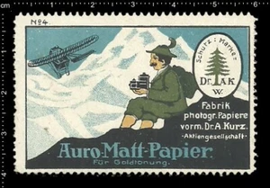 German poster stamp Cinderella photo camera photography airplane arist KÖLBEL - Picture 1 of 1