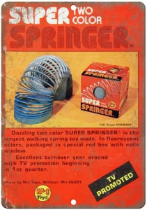 Super Springer Slinky M-I Toys Ad 12"x9" Reproduction Metal Sign ZD27 - Picture 1 of 1