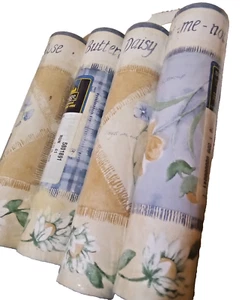 Village Wallpaper Border Botanical Printed Name of Flowers Run 5801891 Lot of 4 - Picture 1 of 5