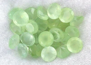 One 9mm Round Natural Prehinite Jade Faceted Gemstone Gem Stone EBS6426 - Picture 1 of 1