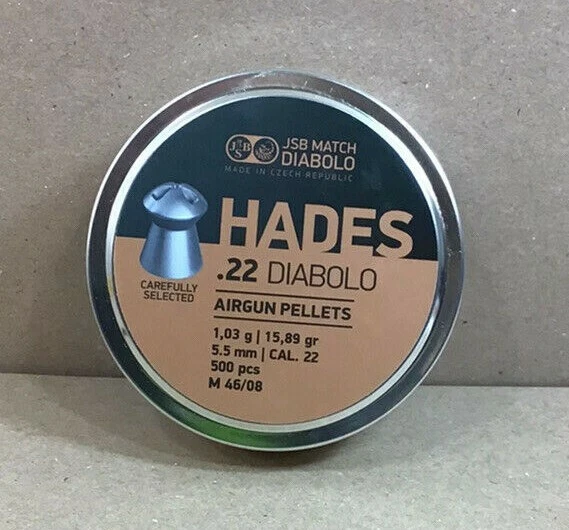 JSB Match Diabolo Hades .22 Cal 15.89 Grain Hollowpoint 500 Count