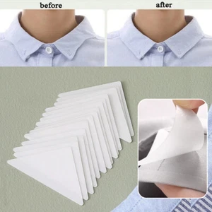 10/30/50PCS Collar Patch PVC Triangle Sticker Edge Shaper Shirt Extenders Clear