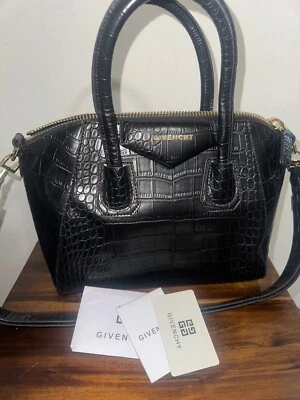 Bolso de Hombro Givenchy Antigona Estampado Pequeño Cuero Negro Foto 1 de 4