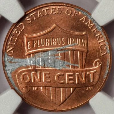 2014 D NGC MS63  Defective Plating Shield Cent Mint Error Rare Date For Errors - Image 1 of 4